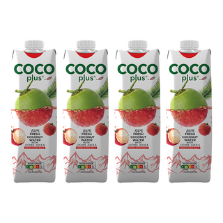 Cocoplus 椰子水 荔枝&喜瑪拉雅粉紅鹽味, 1L, 4瓶