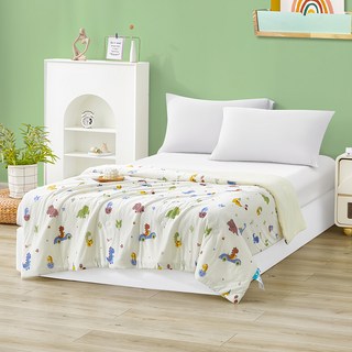 J-bedtime 床寢時光 涼感冰霧凍涼被, 恐龍城 米黃色