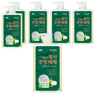 Tamsaa 蔬果碗盤清潔精, 蘋果薄荷香, 940ml, 6瓶