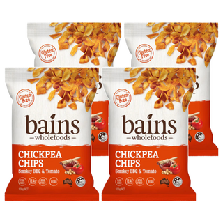 bains wholefoods 鷹嘴豆零食脆片 非油炸食品 無麩質, 100g, 4包