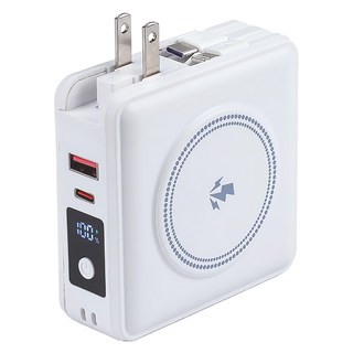 RONEVER 全能旅充行動電源 15000mAh USB-A Lightning Type-C, D02-1, 白色