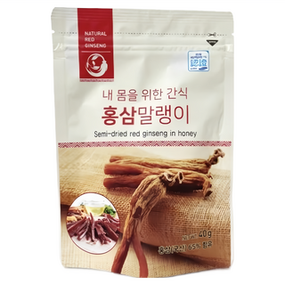 振興高麗人蔘 韓國高麗蜂蜜紅蔘條 健康零食輕巧小包裝, 1包, 40g