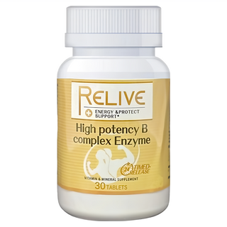 RELIVE 百大蔬果酵素天然B群 600mg 30顆 1罐, 30錠