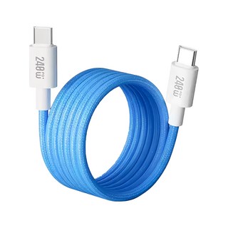 Basemo 倍魔 磁吸數據線 240W快充 多彩編織, 藍色, 1m, 1條