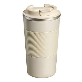 Kamera 佳美能 SUS316不鏽鋼真空保溫隨行杯, 一體成形, 寬口設計易清洗, 附防滑杯墊, 500ML, 簡約白, 1個