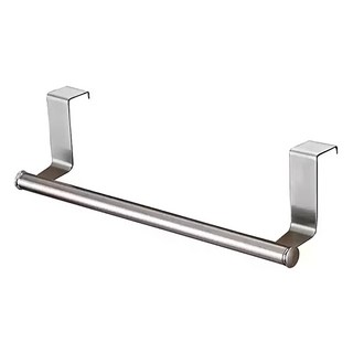 FANCY LIFE 不鏽鋼門後毛巾架，短款，適用於厚度1.9cm以下的門/櫃上, 23cm, 原色, 1支