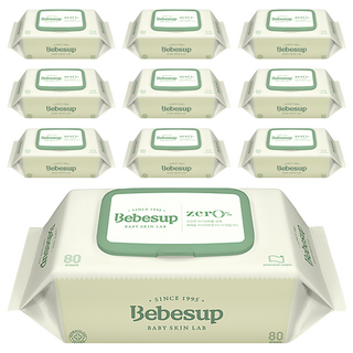 Bebesup 低刺激濕紙巾, 80張, 10包