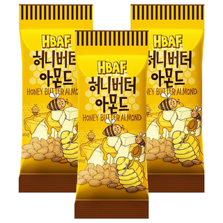 HBAF 杏仁果 蜂蜜奶油味, 方便攜帶的隨手包, 30g, 3包