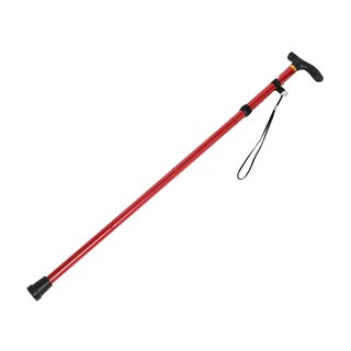 OMG 超輕鋁合金登山杖/戶外越野徒步登山健行手杖/登山助力杖 4節伸縮折疊款, 紅色, 1支