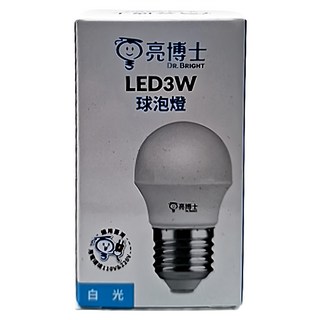 Dr.Bright 亮博士 3W LED E27球泡 6500K, 1個, 白光