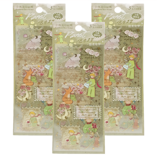 CARD LOVER 信的戀人 立體燙印貼紙, 溫柔星夢, 3張