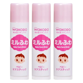 WAKODO 和光堂 潤澤嬰幼兒護唇膏，溫和滋潤，無添加香料及色素, 5g, 3支