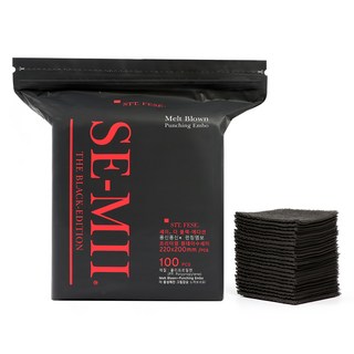 SE-MI 黑色限定版 加厚款拋棄式菜瓜布, 黑色, 1包, 100片