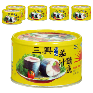 三興 珍味茄汁鯖魚 平二號 易開罐 3罐, 230g, 6罐