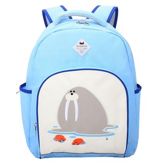 beatrix NEW YORK 經典刺繡國小護脊輕量書包 適合身高110-130cm, 29 x 15 x 40cm, 海獅