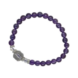 晶鑽紫水晶+白水晶手鍊 台灣製造, 16cm