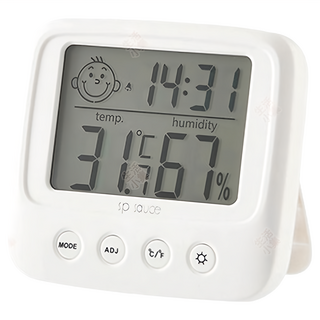 多功能溫濕度計 進階版, 白色, ABS材質 液晶顯示屏, 1個