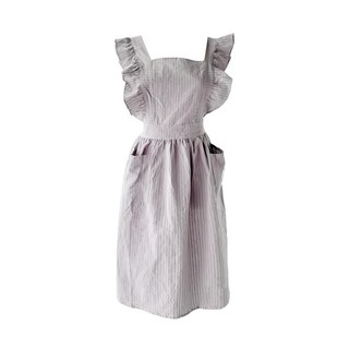 JUST HOME 瑪塔荷葉邊可調防水圍裙 灰色 85x79cm, 1件