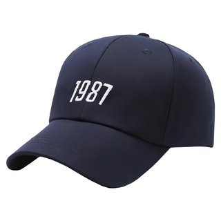 1987 棒球帽, 藏青色, 棉質, 帽檐7.5cm, 帽深11cm, 頭圍56-60cm, 戶外/居家適用, 55~56cm, 1個