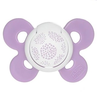 Chicco 舒適哺乳機能型矽膠安撫奶嘴, 6~16M, 春漾紫, 1個