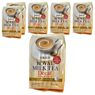 日東紅茶 皇家奶茶 低咖啡因 北海道產全粉乳使用, 12.5g, 8條, 6袋