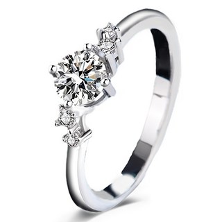 CF Diamond 女戒 莫桑鑽 星河 戒圍可調 D色 FL淨度 3EX S925純銀, 50分, A0626