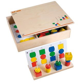 Educo 疊高木珠遊戲 木製益智玩具 5歲以上適用, 1組