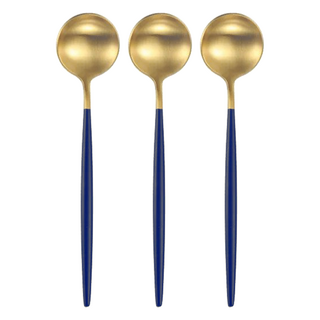 邸家本舖 304不鏽鋼歐風餐勺 22x5cm, 單品, 藍金, 3支