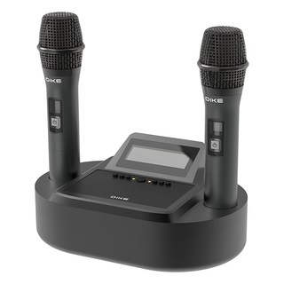 DIKE The Voice UHF 無線麥克風組, 擁有30+30組獨立頻道, UFH高效智慧晶片, 有效距離可達40米, 即插即充, DVM190, Black