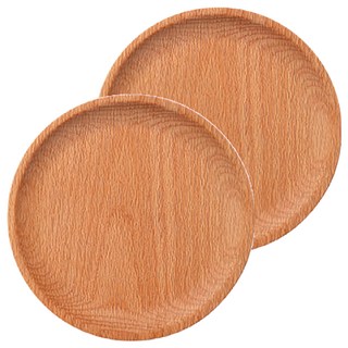 小麥購物 日系原木托盤 圓款 Y228 120g, 原木色, 2個