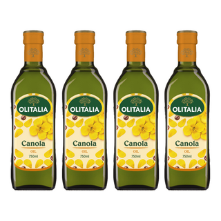 OLITALIA 奧利塔 頂級芥花油，單元不飽和脂肪酸68%，發煙點高達230度，750ml, 4瓶