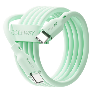 CODEWAY PALLET系列 100W PD USB-C to USB-C 傳輸線, 20cm, 薄荷綠色, 1條