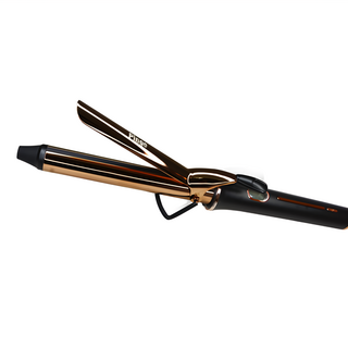 Pingo 台灣品工 Royal 外噴式負離子加長電棒 讓您的髮型更持久亮麗 輕巧機身搭配加長捲髮棒 前端防燙矽膠帽, K9+, 金色 + 黑色