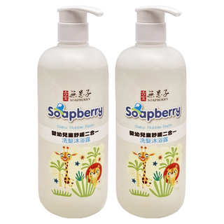 SOAPBERRY 古寶無患子 嬰幼兒童舒緩二合一洗髮沐浴露, 400g, 2瓶