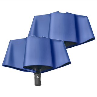 小麥購物 八骨自動傘2入, 防曬面積+22%, 一鍵開收, 高效防水, 紳士藍