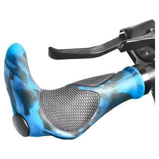 Bloomery 高品質自行車把手 牛角款, 湖藍色 + 黑色, 1個