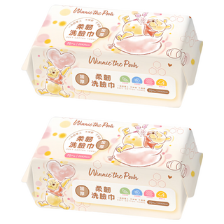 ONEDER 旺達棉品 洗臉巾, 小熊維尼, 2包
