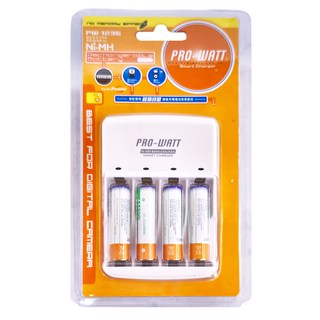 PRO-WATT 華志 鎳氫4號電池4入充電器組 PW-1236-9, 1組
