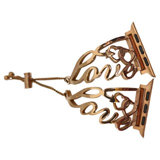 DAYA LOVE字型金屬錶帶, 玫瑰金, 1條