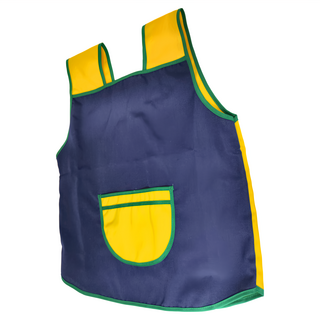 雙線口袋型質感輕便圍兜, 深藍拼色, 1件, 1件