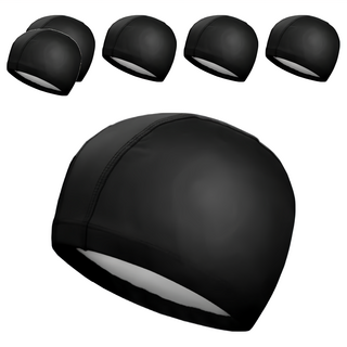 小麥購物 素色泳帽 E050 13g, 黑色, 6個