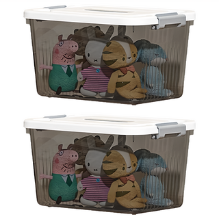 BangJiaShi 幫家適 透明整理箱, 透灰, 2個