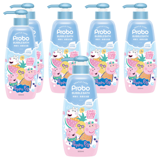Probo 博寶兒 佩佩豬 柔護泡泡露, 三合一功效, 草本複合植萃, 柔膚胺基酸, 植萃低敏, 500ml, 6瓶