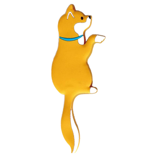 CCHING 青青文具 簡單生活 狗狗磁鐵掛鉤, 137 x 45 x 6mm, 黃柴犬, 1個