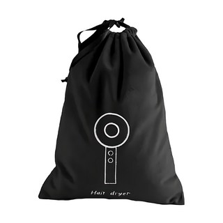 束口吹風機收納袋 黑色 旅行收納, 1個