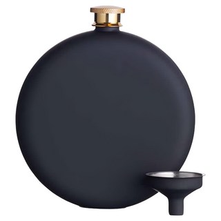 bar craft 漏斗 + 霧面隨行酒瓶 350ml, 黑色, 1組