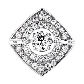 Crossfor 日本進口 輕奢滿鑽系列 純銀懸浮鑲嵌閃動項鍊 主鑽 I款