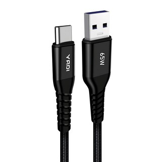 YADI 亞第 USB A to type C 65W 快充傳輸線 5A大電流 200cm, 黑色, 1條