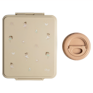 Citron 小檸檬 餐盒兩件組 1900ml 矽膠 PP塑膠 含食品罐, 芭蕾女孩, 1組