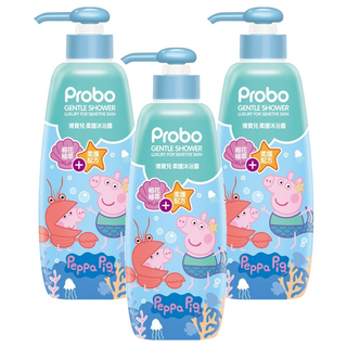 Probo 博寶兒 柔護沐浴露, 植物胺基酸配方, 溫和低敏不刺激, PCA保濕因子, 黑燕麥萃取與類神經醯胺, 500ml, 3瓶